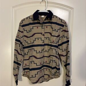 Men's Casual Button Down Shirt with Geometric Pattern